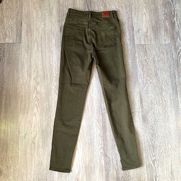 ZARA • High-Rise Stretchy Denim Skinny Jeans • Size W6 x L27 • Army Green - Picture 12 of 13